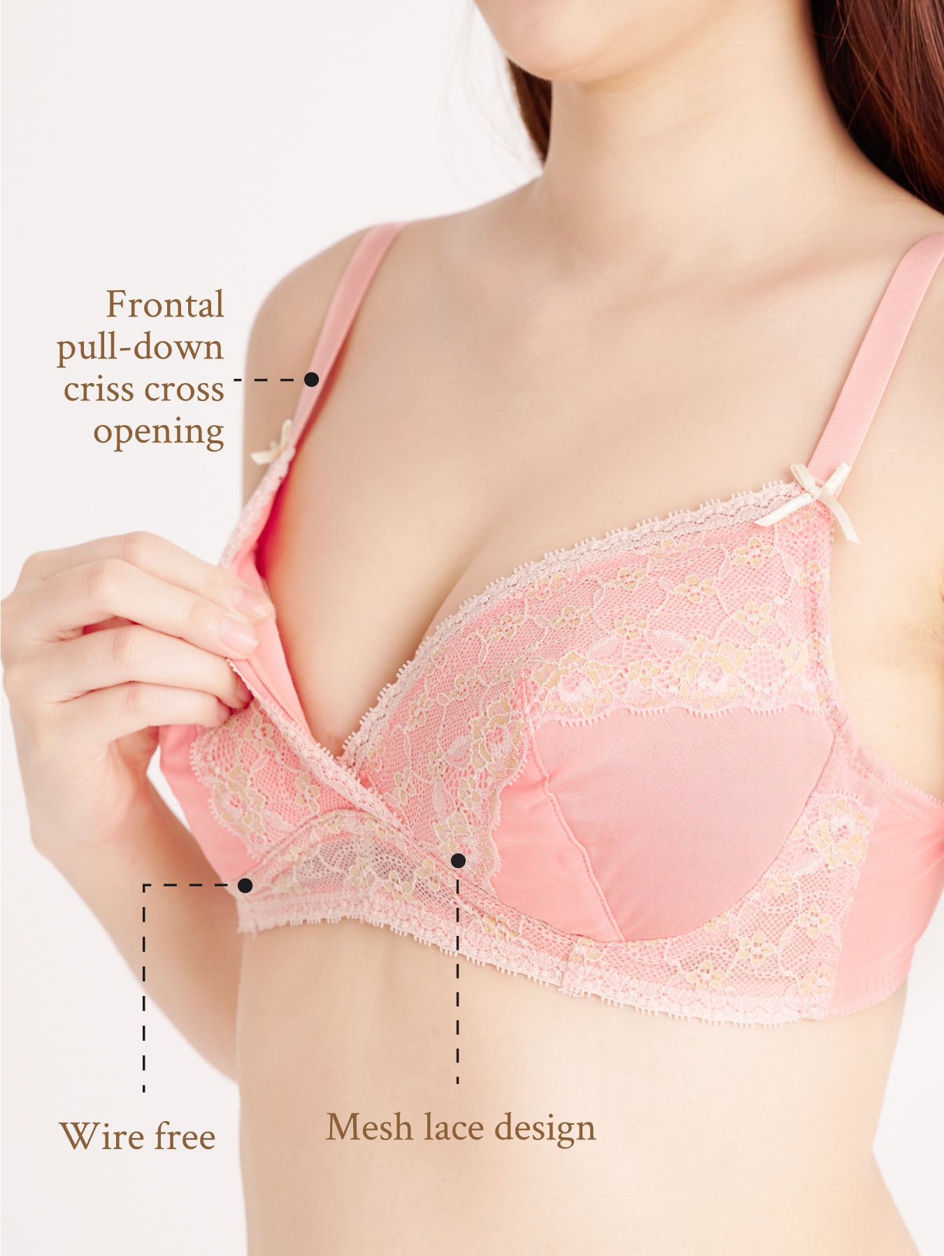 Floral Lacey Frontal Pull Down Nursing Bra