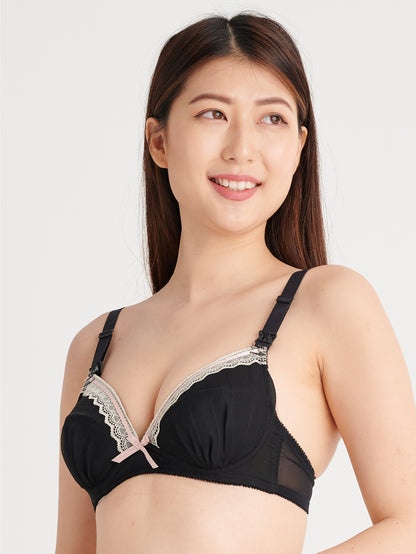 Lace Wired Top Open Maternity Bra